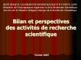 Bilan et perspectives des activits de recherche scientifique PowerPoint PPT Presentation