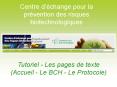 Tutoriel Les pages de texte Accueil Le BCH Le Protocole PowerPoint PPT Presentation
