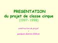 PRESENTATION du projet de classe cirque (1997- 1998) PowerPoint PPT Presentation