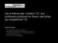 De la thorie des clusters TIC aux politiques publiques en faveur des ples de comptitivit TIC PowerPoint PPT Presentation