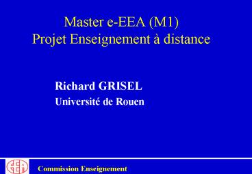 Master eEEA M1 Projet Enseignement distance