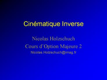 Cinmatique Inverse