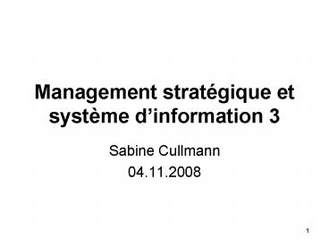 Management stratgique et systme dinformation 3