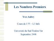 Les Nombres Premiers
