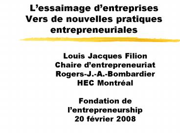 Lessaimage dentreprises Vers de nouvelles pratiques entrepreneuriales