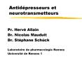 Antidpresseurs et neurotransmetteurs PowerPoint PPT Presentation