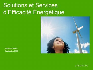 Solutions et Services dEfficacit nergtique