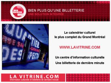 BIEN PLUS QUUNE BILLETTERIE UNE SOLUTION INTGRE