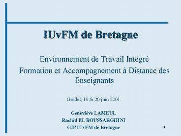 IUvFM de Bretagne