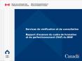Services de vrification et de consultation Rapport dexamen du cadre de formation et de perfectionnem PowerPoint PPT Presentation