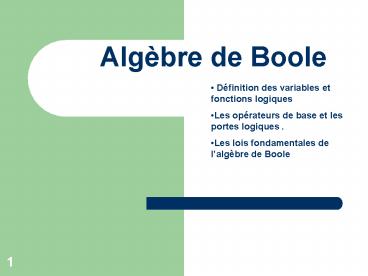 Algbre de Boole