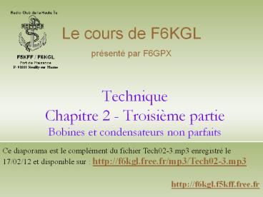 Technique Chapitre 2 - Troisi