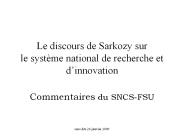 Le discours de Sarkozy sur le syst