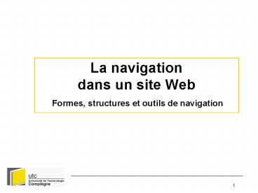 La navigation dans un site Web