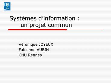 Systmes dinformation : un projet commun