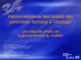 Reconnaissance des acquis des personnes formes ltranger PowerPoint PPT Presentation