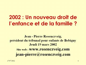 2002 : Un nouveau droit de l
