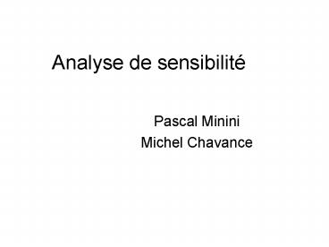 Analyse de sensibilit