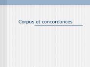 Corpus et concordances