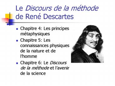 Le Discours de la mthode de Ren Descartes