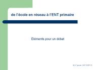 de lcole en rseau lENT primaire