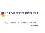 LE REGLEMENT INTERIEUR