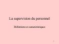 La supervision du personnel PowerPoint PPT Presentation