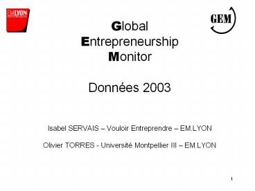 Global Entrepreneurship Monitor Donn