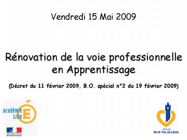 Rnovation de la voie professionnelle