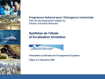 Programme National pour lEmergence Industrielle