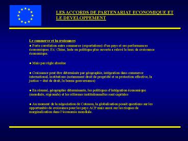 Le commerce et la croissance: