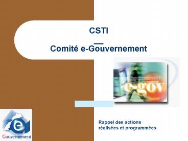CSTI __ Comit eGouvernement