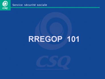 RREGOP 101