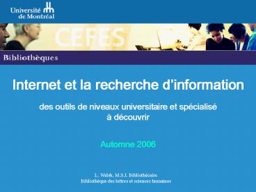 Internet et la recherche dinformation