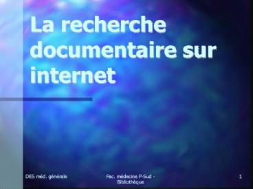 La recherche documentaire sur internet
