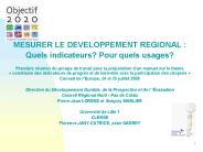 MESURER LE DEVELOPPEMENT REGIONAL :