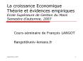 La%20croissance%20Economique%20Th PowerPoint PPT Presentation