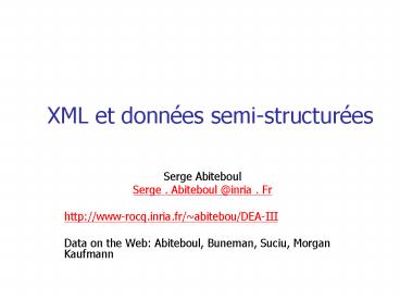 XML et donnes semistructures