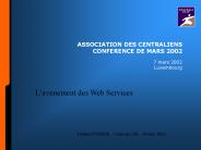ASSOCIATION DES CENTRALIENS CONFERENCE DE MARS 2002