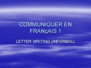 COMMUNIQUER EN FRANAIS 1
