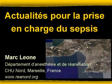 Actualits pour la prise en charge du sepsis