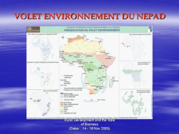 VOLET ENVIRONNEMENT DU NEPAD