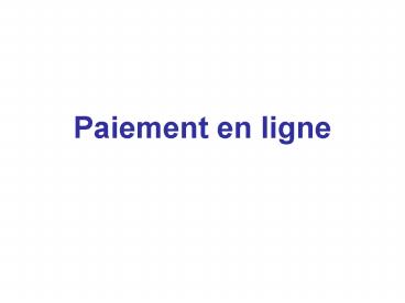 Paiement en ligne