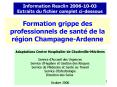 Formation grippe des professionnels de sant de la rgion ChampagneArdenne PowerPoint PPT Presentation