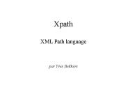 Xpath XML Path language  par Yves Bekkers