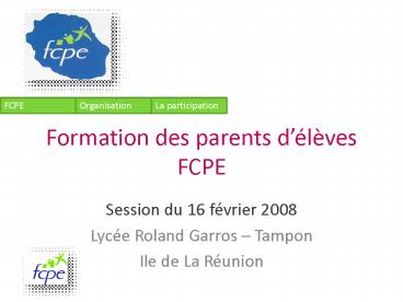 Formation des parents dlves FCPE