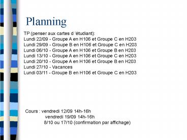 Planning