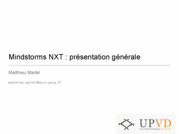 Mindstorms NXT : prsentation gnrale