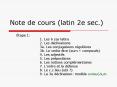 Note de cours latin 2e sec' PowerPoint PPT Presentation