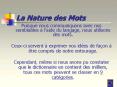 La Nature des Mots PowerPoint PPT Presentation